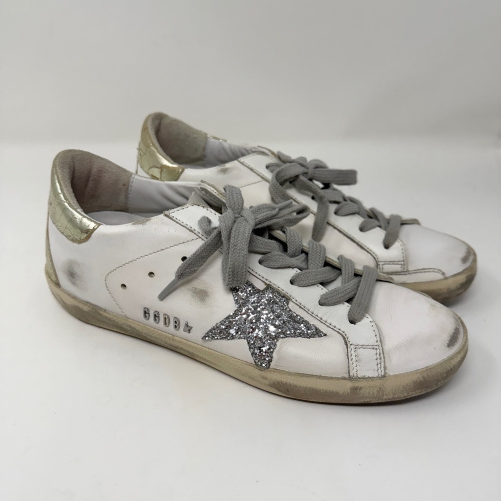 Golden Goose Super Star Glitter Low-Top Sneakers - Worn Once